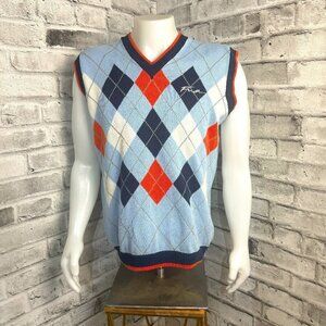 FUBU Vintage Argyle Knit V-Neck Sweater Vest